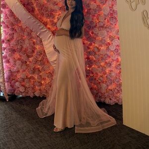 Elegant Pink Maternity Dress